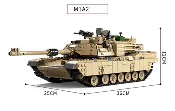 KAZI KY10000 Lea Militare M1A2 Abrams Tun Rezervor Deformare Blocuri Jucarii Pentru Copii Băieți Cadou