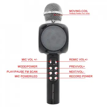 1816 Telefon Mobil Wireless pentru Karaoke Microfon Multicolore Bluetooth Microfon pentru Instrumente Muzicale / Calculator / Conferință