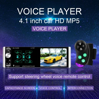 1 Din Masina Jucător de Radio Bluetooth In-dash HD Player Multimedia Volan Controller 4.1