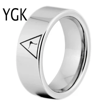 YGK Brand de BIJUTERII 8MM Latime 14 Grade MASONICE Argint Culoare Conducta de Tăiat Carbură de Tungsten Inel pentru Bărbat și Femeie e Nunta