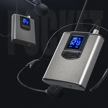 Sistem Wireless Cu Dual Căști Microfoane/Microfoane lavaliera Transmitatoarele Bodypack