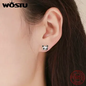 WOSTU Brand Original Argint 925 Panda Minunat Cercei Stud Pentru Femei Moda Bijuterii Cadou Dropship CQE386