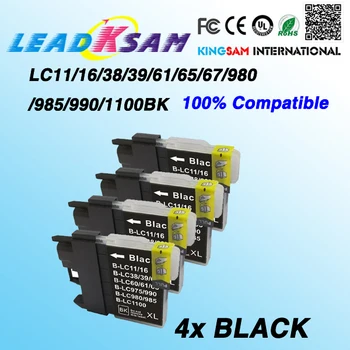 4X Negru cartuș de cerneală compatibile pentru LC11 LC16 LC38 LC61 LC65 LC67 LC980 LC990 LC1100 MFC-490CN/670CD/670CDW