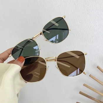 2020 Moda anilor ' 90 ochelari de Soare Vintage Marca Deisgner de Metal Pătrat ochelari de Soare Femei Barbati Retro Ochelari Negri Nuante UV400 5484