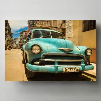 Retro Vintage Albastru Acasă Decorare Auto Hd Printuri Pictura Imagini Drăguț Drum Arta De Perete Modular Panza Poster Noptiera De Fundal