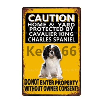 [ Kelly66 ] Animale de companie Atenție Câini Beagle Shih Tzu Pudel Bulldog Metal Semn Decor Acasă Bara de Perete de Arta Pictura de 20*30 CM Dimensiune Dy142