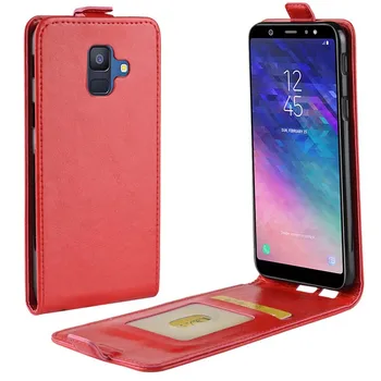 Coperta din piele Pentru Samsung Galaxy A6 2018 Flip Portofel Caz pentru Samsung Galaxy A6 2018 5.6 inch Carte de Telefon Caz Bara de Lux