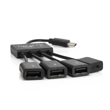 Noul Hot 4 in 1 mai Multe Type C la USB 2.0 Adaptor OTG Cablu de Date Convertor Adaptor pentru Mouse tastatura