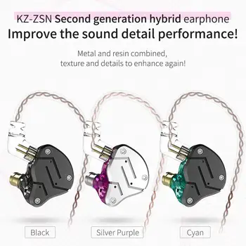KZ ZSN Pro În Ureche Căști cu tehnologie Hibridă 1BA 1DD HIFI Bass Metal EarbudsSport a Zgomotului Căști Monitor