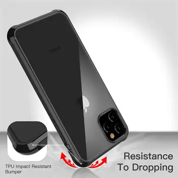 Clar Acrilic Caz Pentru iPhone 12 Pro Max 12 Mini rezistent la Șocuri și Anti-Knock Armura Telefon Caz Pentru iPhone 11 Pro Max XR X XS Max 7 8