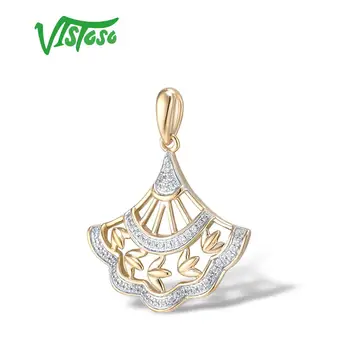 VISTOSO Aur Pandantive Pentru Femei Autentice 14K 585 Aur Galben Diamant Spumant Promit Logodnă, Aniversare Bijuterii Fine