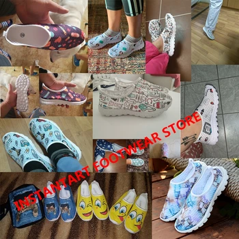 INSTANTARTS Inima Asistenta Imprimate Casual Pantofi de Apa Femeie Vară Plasă de Alunecare Pe Plat Adidasi pentru Femei Leneș Mocasini Tenis Mujer