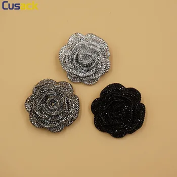 10 bucăți de 4,5 cm Rose Pietre Butoane de Argint Plastic Negru Coadă Butonul pentru Haine Haine Accesorii de Cusut de Înaltă Calitate