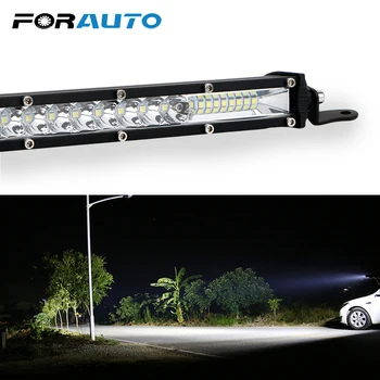 FORAUTO Ultra Slim 10 20 inch Car LED Lumina de Lucru Loc Inundații de Conducere de Lumină 10-30V pentru Jeep, ATV-uri Camioane Tractor Mașină Light Bar