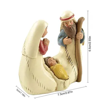 Iesle Grup Nașterii Statuetă Creștină Catolică Sfântul Părinte, Mama Copilului Sfânt Decor Cadou Catolică Miniaturi, Figurine