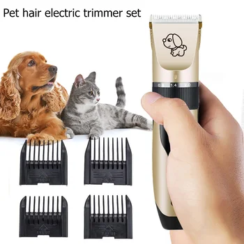 Electrice Câine de Companie Parul Tuns USB de Încărcare de Companie Pisică Câine Grooming Clippers cu Zgomot Redus Animale de companie de Păr Demontare Masina de debitat Set