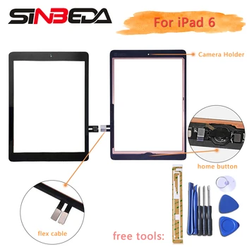 Sinbeda Pentru ipad 6 Air2 A1567 A1566 Ecran Tactil Digitizer+Butonul Home+Cablu Flex +Adeziv Pentru iPad 5 Air A1474 A1475 A1476