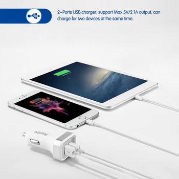 Powstro Dual USB Masina Încărcător Port Display LED de încărcare Telefon 5V 2.1 A+1A Dual USB încărcător pentru iPhone iPad Samsung Xiaomi