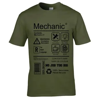 Amuzant Mecanic Pachet Instrucțiuni De Îngrijire Mens T-Shirt De Sus Inginer Mecanic 2019 Noua Moda A Imprima O-Gât Om Print T Shirt