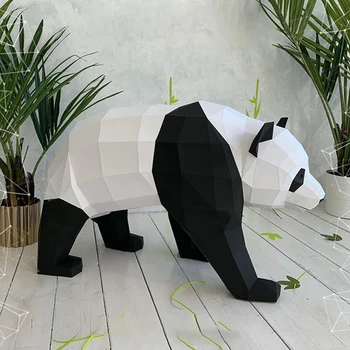 Panda minunat 89cm Hârtie 3D Material DIY Manual Creativ Decor Acasă Recuzită #5433 Făcute de Mână Drăguț Geometrice Figuri de Hârtie