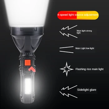 În aer liber Portabil cu Lanterna LED-uri Lanterna Super-Luminos cu Rază Lungă de USB Reîncărcabilă Mică Lampă cu Xenon Tactice Lumina Lanterna de uz Casnic