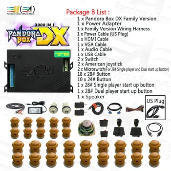 Pandora box DX 3000 de jocuri in 1 joystick arcade butonul kit diy arcade joystick părți butoane de cabinet buton comutator arcada difuzor