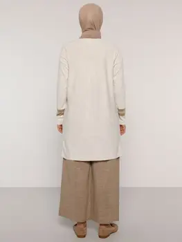 Refka Tricotaje Tunică Și Pantaloni Binar Costum Casual Trening Seturi De Tricotaje Rochii De 2 Piese Maneca Lunga Femei Musulmane Minim Modele