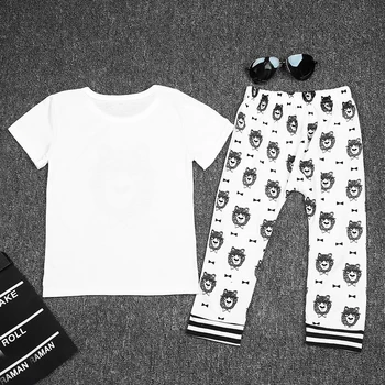 TANGUOANT stil de Vara din Bumbac micii monstri maneci scurte haine pentru sugari, 2 buc îmbrăcăminte pentru copii, seturi de haine băiat copil