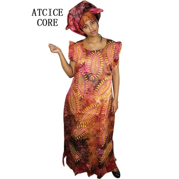 African bazin de design de broderie rochii rochie lungă, cu eșarfă A107#