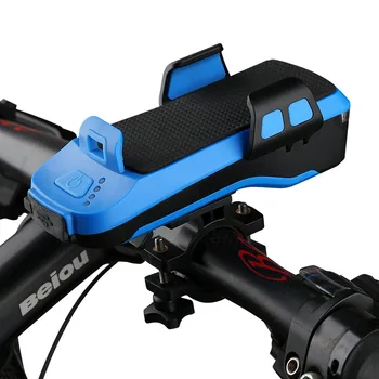 Biciclete lumini faruri de încărcare USB cu suport de telefon mobil corn biciclete lumini de siguranta lumini de avertizare echipament de echitatie