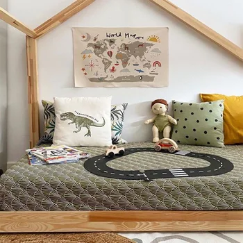 Stil Nordic educaționale camera pentru copii harta lumii agățat decor poster pepinieră de perete de arta canvas harta dormitor pentru copii decor acasă