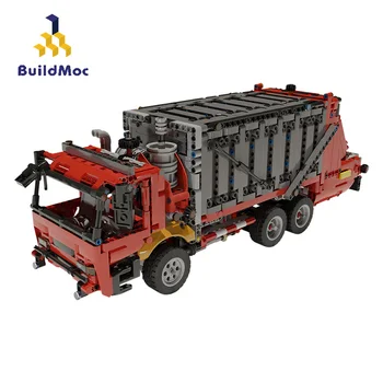 BuildMoc Technic Masina MOC Orașul de Gunoi Camion pentru transport Containere Model Blocuri Caramizi Technic Camion Jucarii Pentru Copii