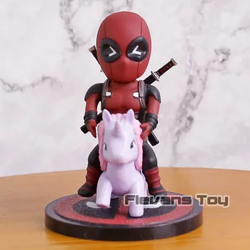 Marvel Comics, Deadpool Mini Atac Ou Seria Deadpool Echitatie Unicorn PVC Figura Versiune Q Papusi Model de Jucărie