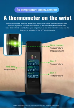 Ceas inteligent de Fitness Trackere de Măsurare a Temperaturii de Ritm Cardiac de Oxigen din Sange Monitor Oximetru de Puls Tensiunii Arteriale ceasuri sport