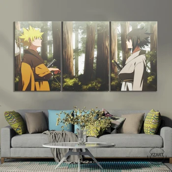 3pcs HD Anime Băiat Imagine Naruto și Sasuke Personaje de Desene animate Naruto Anime Poster de Arta Canvas Panitings Arta de Perete Decor Acasă