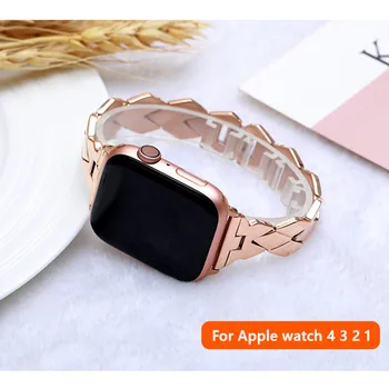 Curea din Otel inoxidabil pentru Apple Watch band 40mm 44mm iWatch benzi de 38mm 42mm Rombic din Metal Brățară Apple watch 3 4 5 6 se trupă