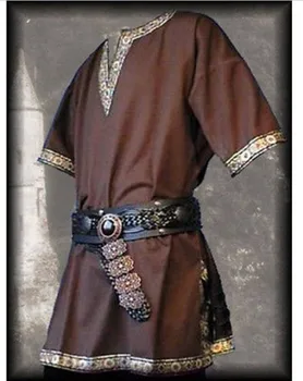 Oamenii Renașterii Medievale Miri Pirat Reconstituire Larp Costum Cheotoare Tricou Bandaj pe partea de Sus de Mijloc de Varsta de Îmbrăcăminte Pentru Adulți 3XL