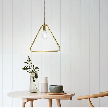 Thrisdar Nordic CONDUS de Fier Lumini Pandantiv de Aur E27 Lampă de Agățat Dormitor Living Room Decor Lampi de Interior, corpuri de Iluminat