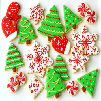 KENIAO Pom de Crăciun Cookie-Cutter - Set de 3 Piese - Fondant / produse de Patiserie / Paine / Sandwich / Tăietor de Biscuiti - Oțel Inoxidabil