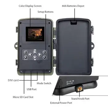 HC810LTE Traseu de Vânătoare Camera MMS SMS SMTP, FTP Celulare Wireless Waterprroof 20MP 1080P 0.3 S Declansa Capcana Pentru Exterior Animale
