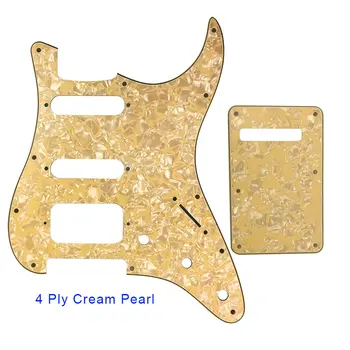 Pleroo Chitara Accesorii Pickguard cu placa din spate și 11 șuruburi pentru Fender Stratocaster USA/Mexican Standard strat HSS chitara