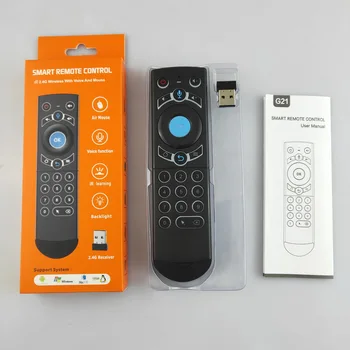 G21 PRO Backlit Gyro Tastatura Wireless Air Mouse 2.4 G de Voce Inteligent de Control de la Distanță IR de Învățare pentru X96 Mini H96 MAX Android TV Box
