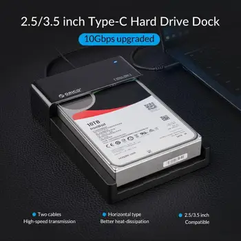 ORICO 6518C3-G2 2.5/3.5 inch SATA 10Gbps USB 3.1 Gen2 de Tip C, HDD SSD de Andocare de Mare Viteză Maxim 10Gbps USB 3.1 Hard Disk de Bază pentru PC
