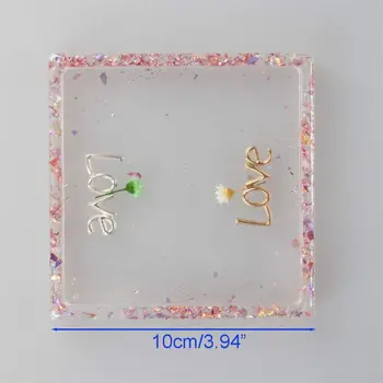 4 Pack DIY Pătrat Coaster Mucegai Silicon accesorii bijuterii Matrite pentru Turnarea de Ciment cu Rășină