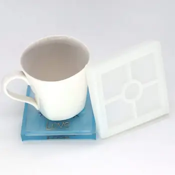 4 Pack DIY Pătrat Coaster Mucegai Silicon accesorii bijuterii Matrite pentru Turnarea de Ciment cu Rășină