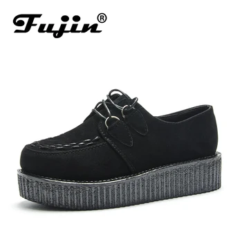 Fujin Brand De Mari Dimensiuni Platformă Plană Femei Pantofi De Primavara Toamna Femei Adidași, Mocasini Din Piele Moale De Moda Casual, Pantofi
