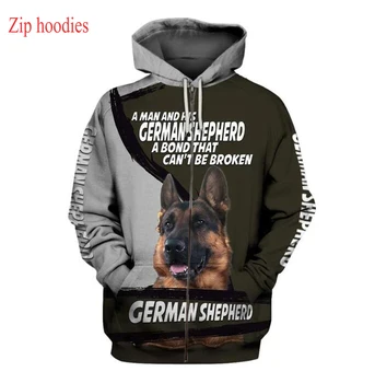 PLstar Cosmos Mens pentru femei sacou ciudat Ciobanesc German hanorace imprimate 3D Hanorac Casual animal hoodies zip Streetwear topuri
