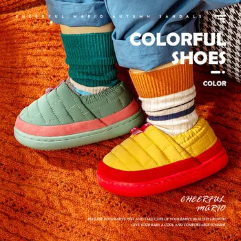 ULKNN Copii Gros Non-alunecare Pantofi de Interior Bumbac Căptușit Încălțăminte Pentru Copii de Iarnă de pantofi de Catifea Caldă copil Copil Toamna Rotund Toe