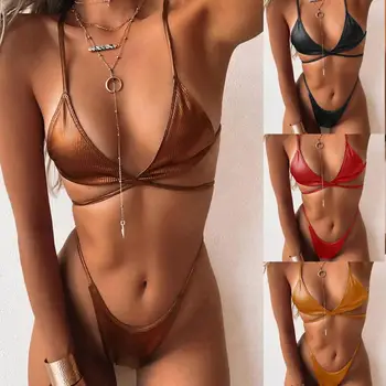 Echonight Sexy Adânc-V Set De Bikini Femei Bandaj Mujer Costume De Baie Biquini Feminino Costum De Baie Push Up Costume De Baie Pe Plajă Feminin Purta