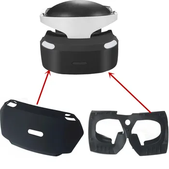3D de Sticlă de Protecție de Silicon Piele Caz Pentru PSVR PS Cască VR+2 buc Silicon Paznici Caz pentru Sony PS VR Move Motion Controller